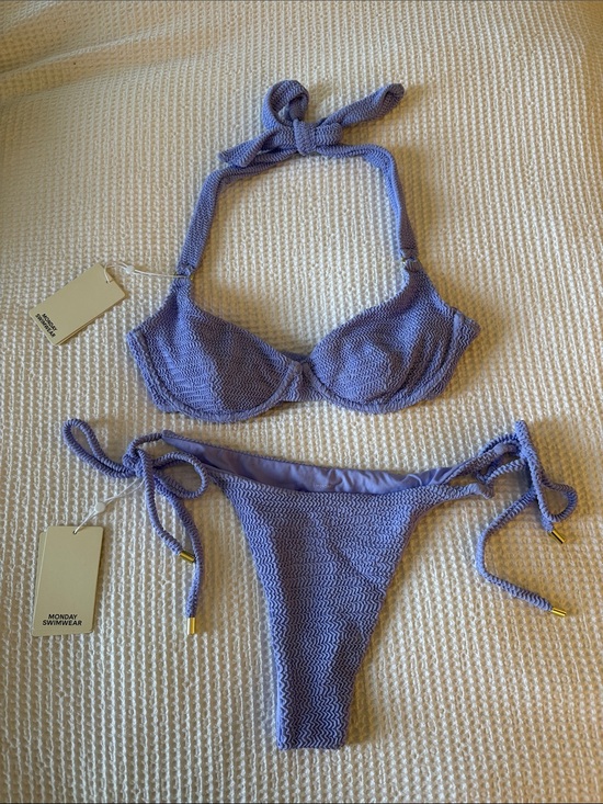 Monday Swimwear Other - Monday Swimwear Wisteria Crinkle Bikini Top (M) and Bottom (L)